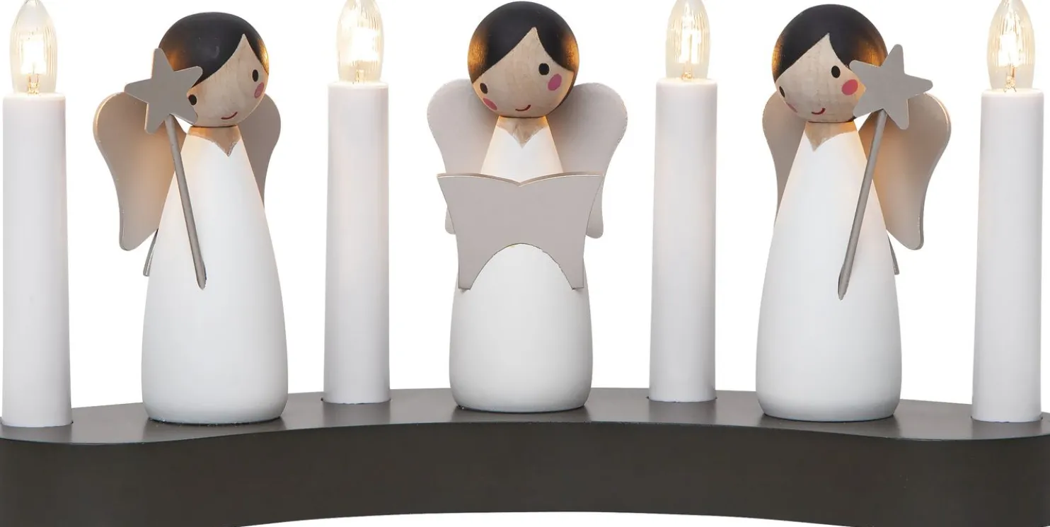 Kynttelikkö Star Trading Angel Choir, 31x8x15cm, valkoinen