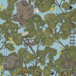 Lastenhuoneen tapetti Rebel Walls Treehouse Sunshine, kasvi, keltainen