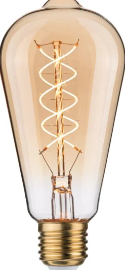 LED-filamenttilamppu Paulmann Rustic Shine Corn, S-muoto, 230V, 300lm, 4.2W, 1800K, himmennettä, kulta