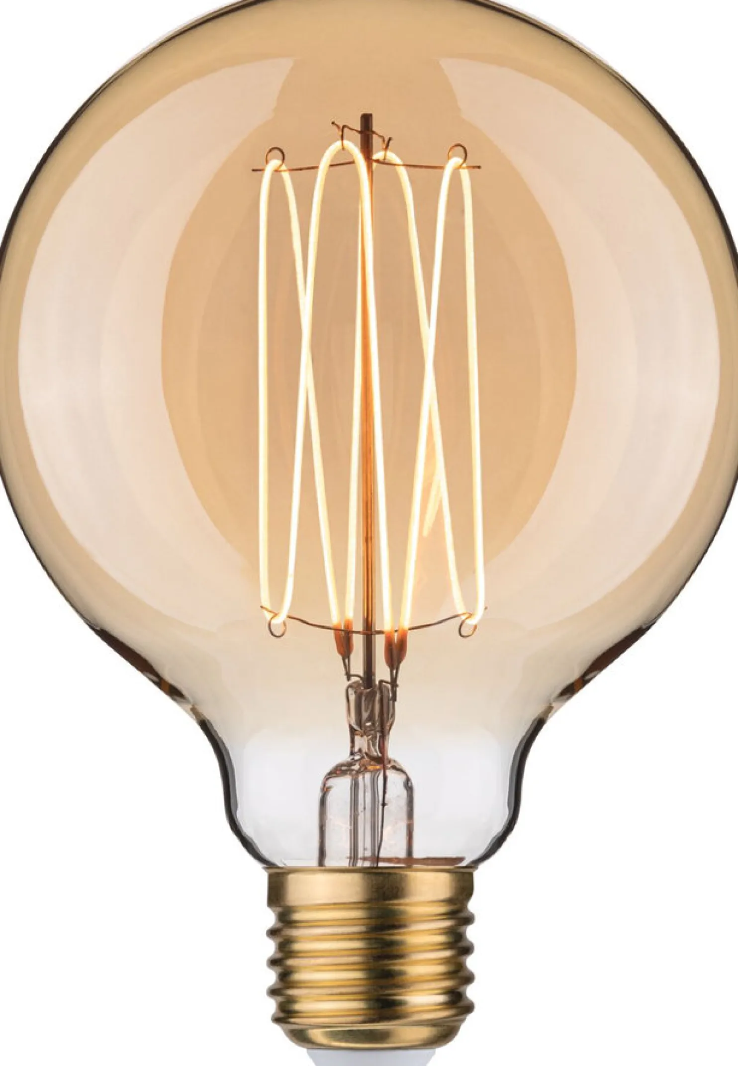 LED-filamenttilamppu Paulmann Rustic Shine Globe, I-muoto, 230V, 300lm, 4,2W, 1800K, himmennettä, kulta