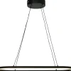 LED-kattovalaisin Aneta Lighting Oda, soikea, 75x30cm, musta