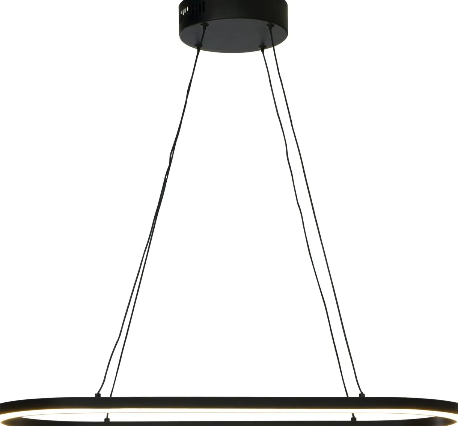 LED-kattovalaisin Aneta Lighting Oda, soikea, 75x30cm, musta