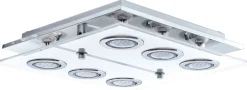 LED-kattovalaisin Cabo 340x340x70 mm kromi/kirkas/valkoinen