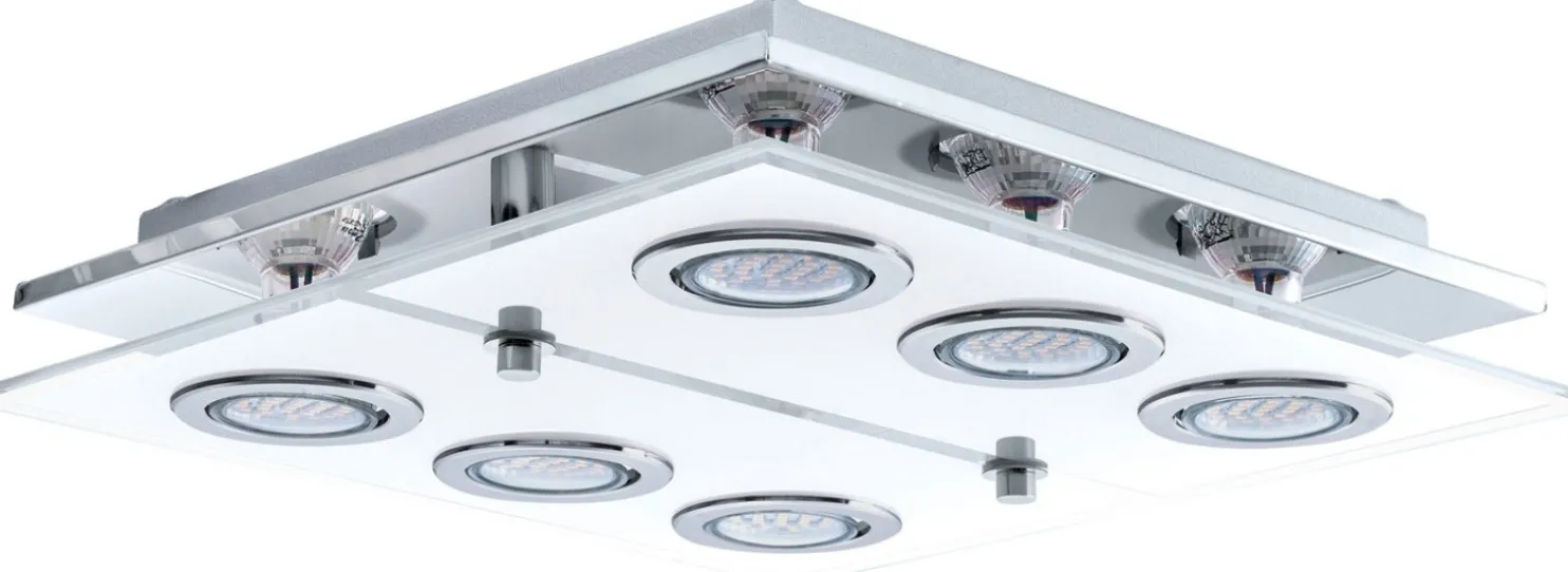 LED-kattovalaisin Cabo 340x340x70 mm kromi/kirkas/valkoinen