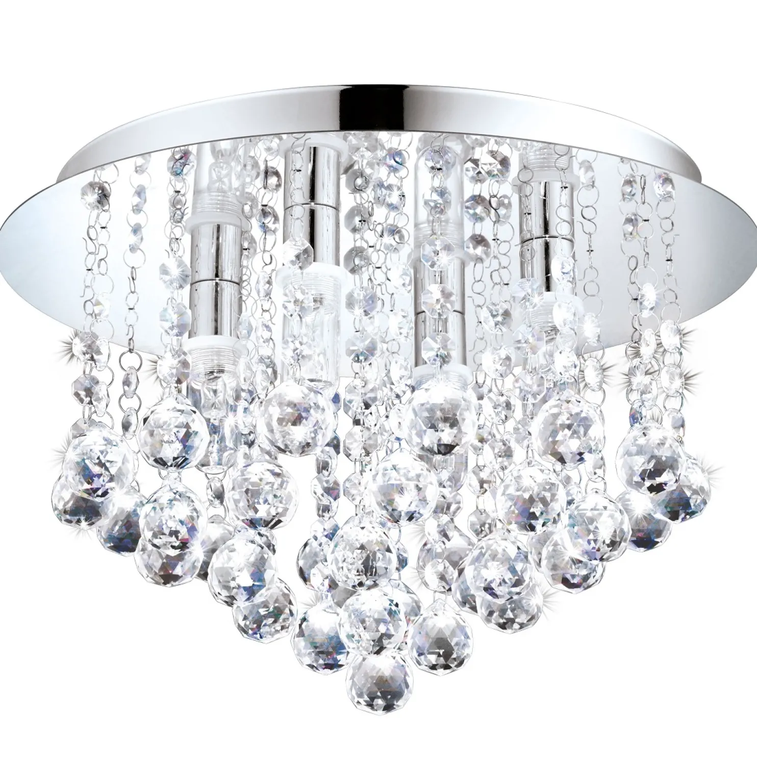 LED-kattovalaisin Eglo Almonte 8x3W Ø500x300 mm G9 IP44 himmennettävä kromi/kirkas