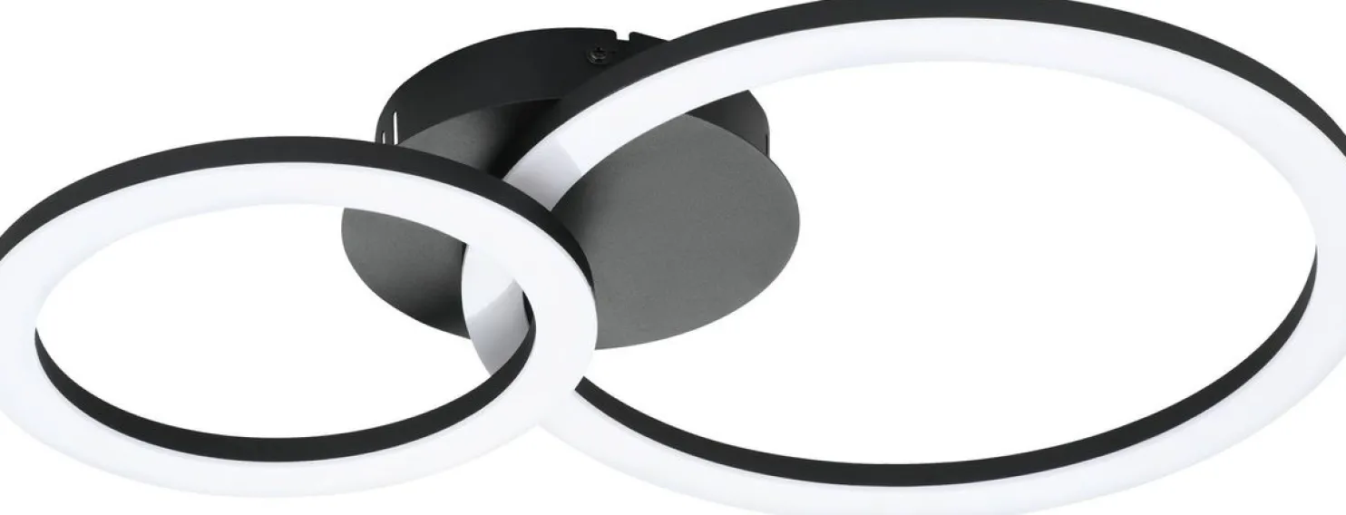 LED-Kattovalaisin Eglo connect.z Parrapos-z 15W 44,5x30x7cm musta/valkoinen