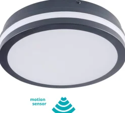 LED-kattovalaisin Kanlux Beno liiketunnistimella IP54 Ø26 cm eri värejä