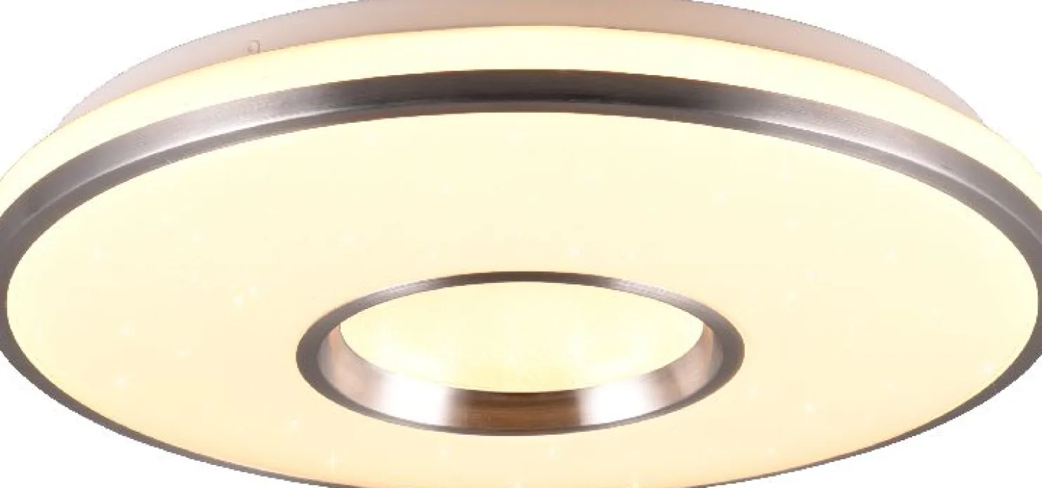 LED-kattovalaisin Trio Realta, 39cm, harjattu alumiini, RGBW