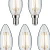 LED-kynttilälamppu Paulmann Candle, E14, 470lm, 4.8W, 2700K, kirkas, 5kpl