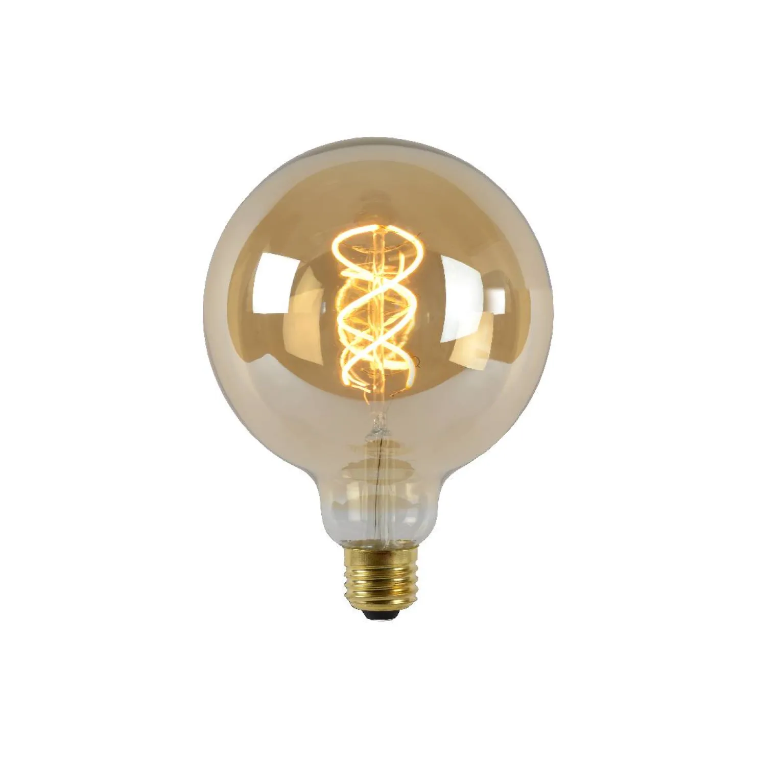 LED-lamppu Lucide filamentti E27 Ø12,5cm himmennettävä 5W 2200K amber