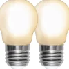 LED-lamppu Star Trading Frosted Filament 339-06, Ø45x78, E27, G45, 2.5W, 2700K, 250lm, 2kpl