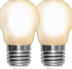 LED-lamppu Star Trading Frosted Filament 339-06, Ø45x78, E27, G45, 2.5W, 2700K, 250lm, 2kpl