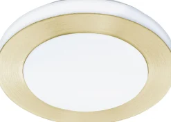 LED-Plafondi Eglo Carpi Ø30cm harjattu messinki/valkoinen