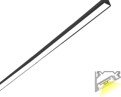 LED-profiili Limente LED-LUXOR 40 LUX 3000K 57W musta 4m