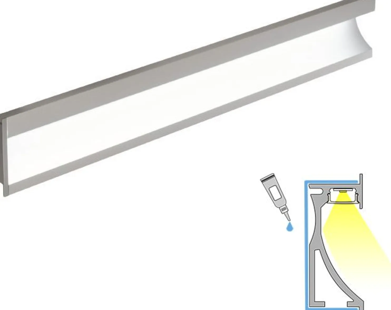 LED-profiili Limente LED-Wall 20 4000K 2m 29W alumiini