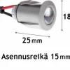 LED-saunavalaisin Highline Sauna+ 1x3W alumiini lisäosa settiin
