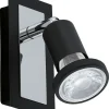 LED-seinäspotti Eglo Sarria 60x120mm musta kromi 94963