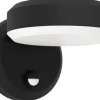 LED-ulkoseinävalaisin Eglo Fornaci, musta/valkoinen, liiketunnistin