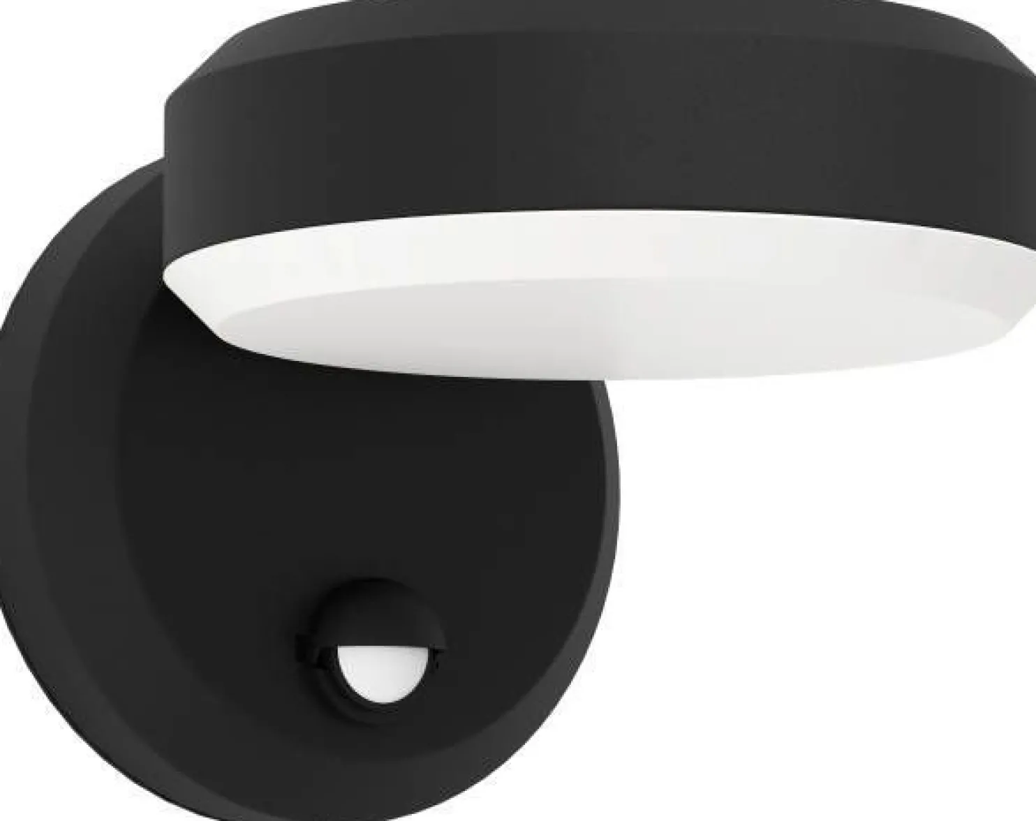 LED-ulkoseinävalaisin Eglo Fornaci, musta/valkoinen, liiketunnistin