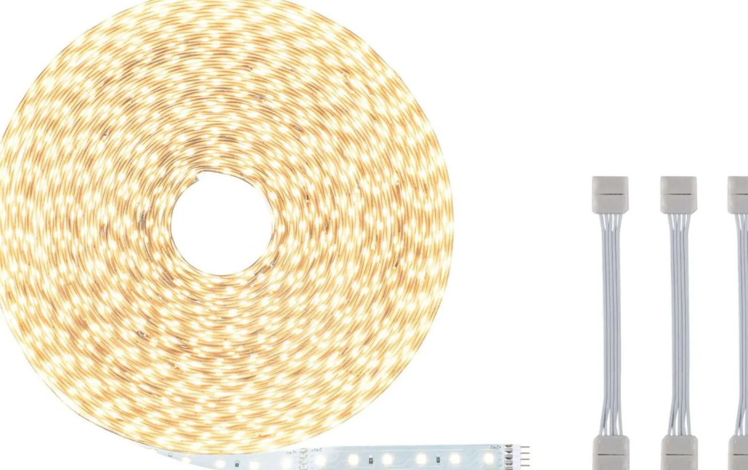 LED-valonauha Paulmann MaxLED 500, 20m, 72W, 550lm/m, 72LEDs/m, 3 sovitinkaapelia, 2700K