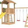 Leikkitorni Jungle Gym Cottage 2.1, 2-Climb Module 220, keltainen liukumäki