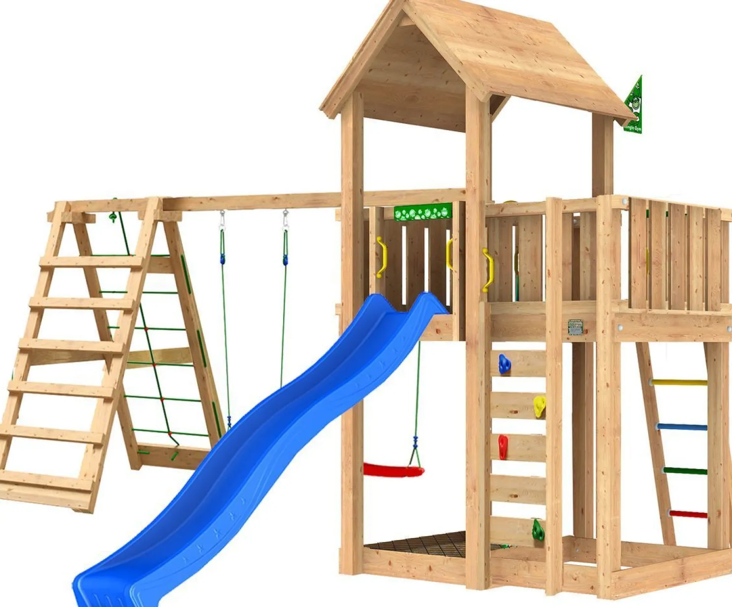 Leikkitorni Jungle Gym Mansion 2.1, 2-Climb Module 220, sininen liukumäki
