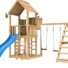 Leikkitorni Jungle Gym Palace 2.1, 2-Climb Module 220, sininen liukumäki ja 120 kg hiekkaa