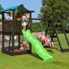 Leikkitornikokonaisuus Jungle Gym Hut 2.1, 2-Climb Module 220, mustaksi petsattu, ilman liukumäkeä