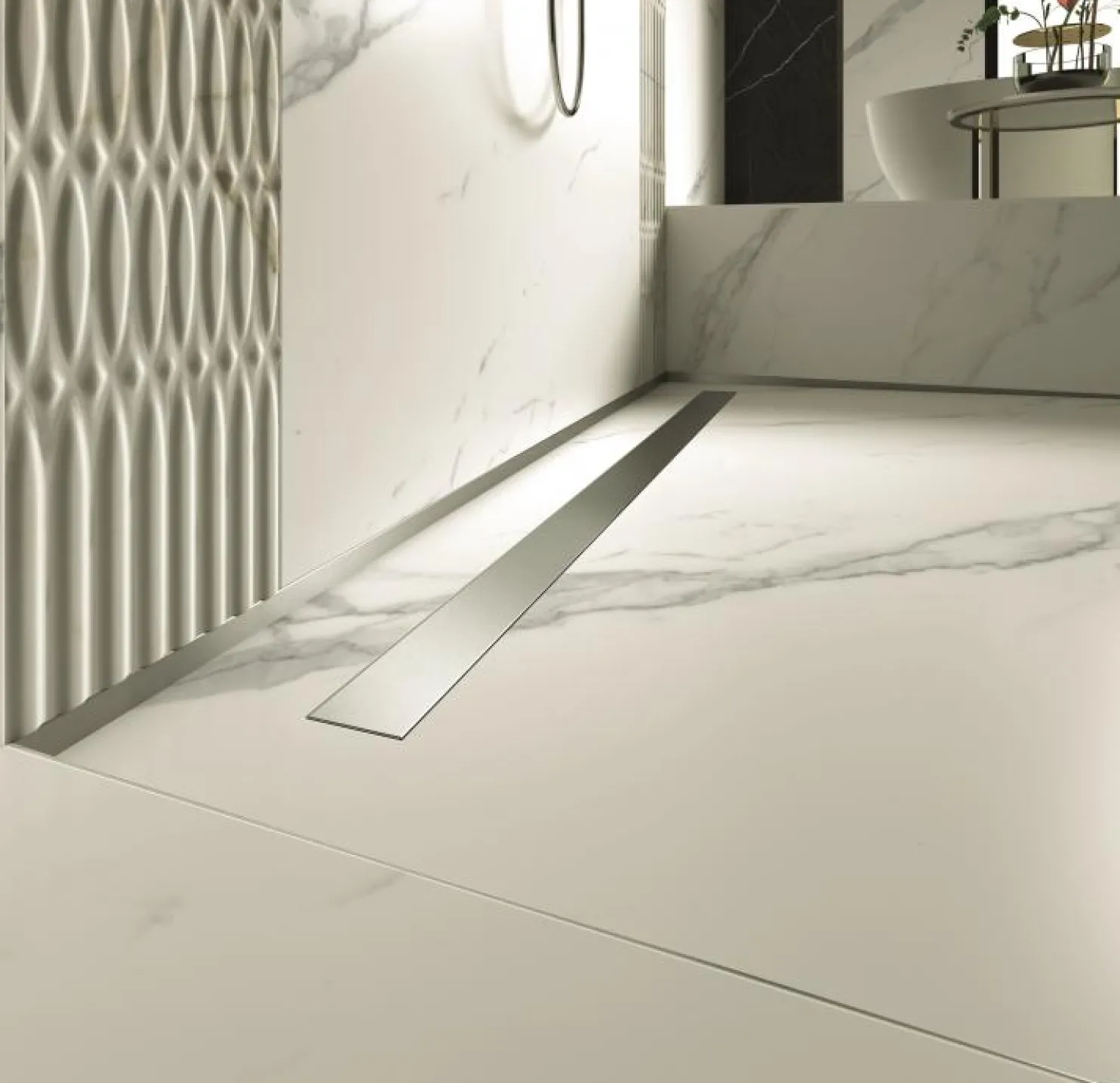 Linjalattiakaivo PP Drain Aqua + Flat Cover -kansi eri vaihtoehtoja