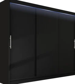 Liukuovivaatekaappi Nomla ASTON / DASTO II, LED-valaistuksella, 250x215cm