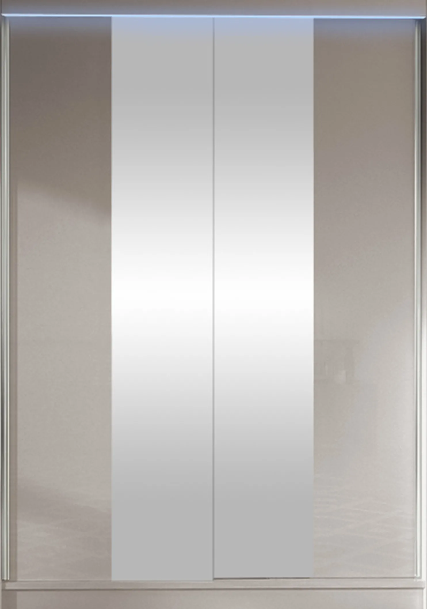 Liukuovivaatekaappi Nomla LINO II, LED-valaistuksella, peilillä, 120x200cm