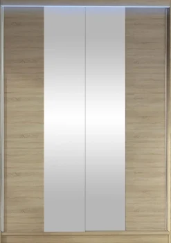 Liukuovivaatekaappi Nomla LINO II, LED-valaistuksella, peilillä, 120x200cm