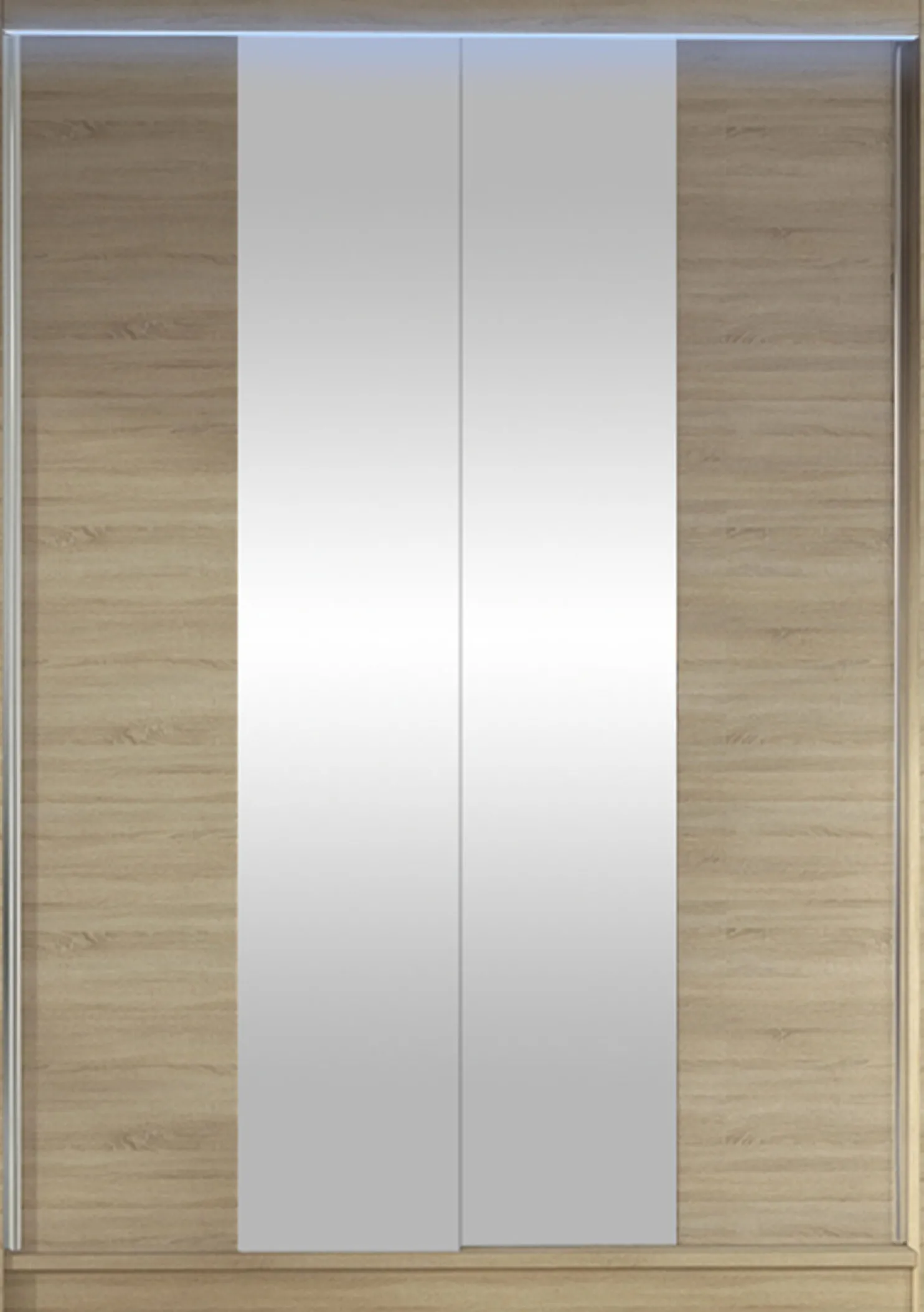 Liukuovivaatekaappi Nomla LINO II, LED-valaistuksella, peilillä, 120x200cm