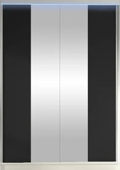Liukuovivaatekaappi Nomla LINO II, LED-valaistuksella, peilillä, 120x200cm