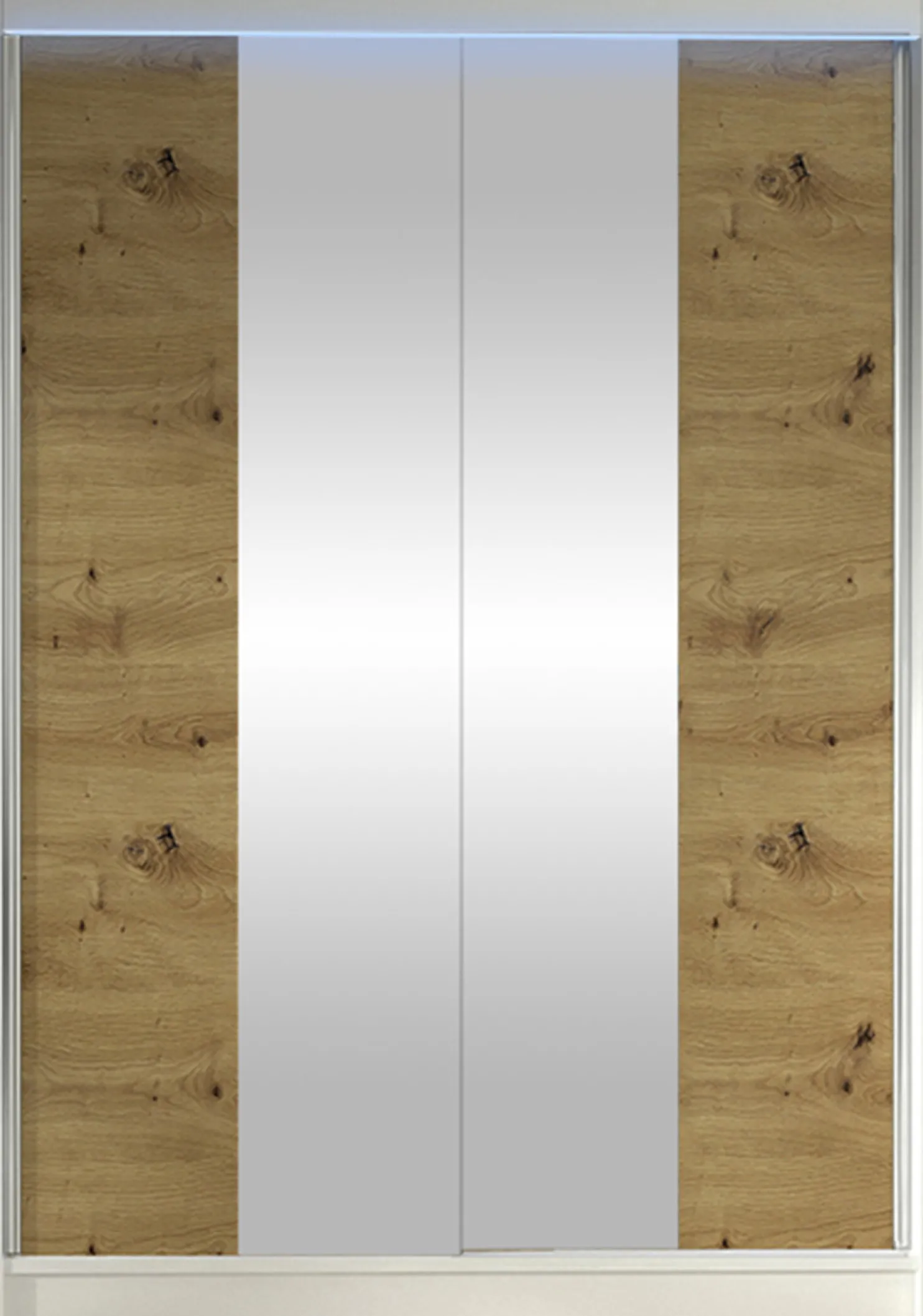 Liukuovivaatekaappi Nomla LINO II, LED-valaistuksella, peilillä, 120x200cm