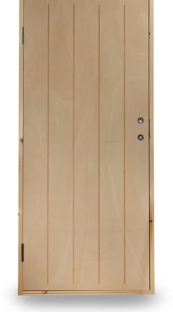 Lämpimän varaston ovi Jabo Ljusdal 90x200cm oikea, käsittelemätön urajyrsitty vaneri