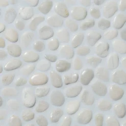 Luonnonkivimosaiikki Qualitystone Pebble White Small, Interlock, verkolla, 300x300 mm