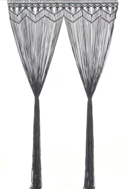 Macrame verho antrasiitti puuvilla 140x240cm