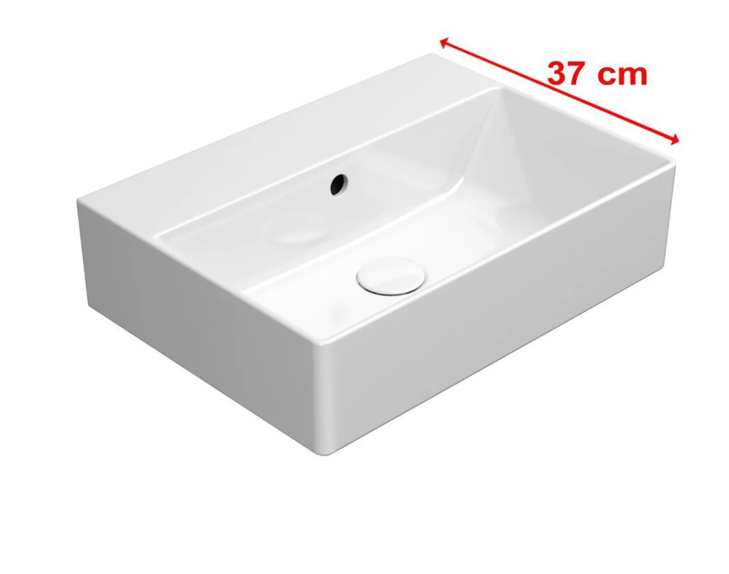 Malja-allas Interia Kube X 50x37cm, ei hanareikää, ExtraGlaze-pinnoite, valkoinen