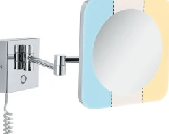 Meikkipeili LED-valolla Paulmann Jora, IP44, 60lm, 3.3W, säädettävä värilämpötila, kromi/valkoinen