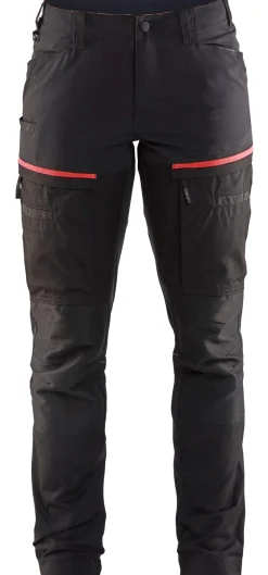 Naisten housut Blåkläder 7166 Stretch musta/punainen