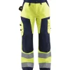 Naisten huomiohousut Blåkläder 7155 Highvis huomiokeltainen/sininen