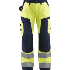 Naisten huomiohousut Blåkläder 7155 Highvis huomiokeltainen/sininen