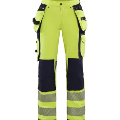 Naisten riipputaskuhousut Blåkläder 7197 Highvis Stretch huomioväri/sininen