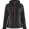 Naisten softshell-takki Blåkläder 4719 musta/punainen