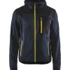 Neulottu softshell-takki Blåkläder 4930 tummansininen/keltainen