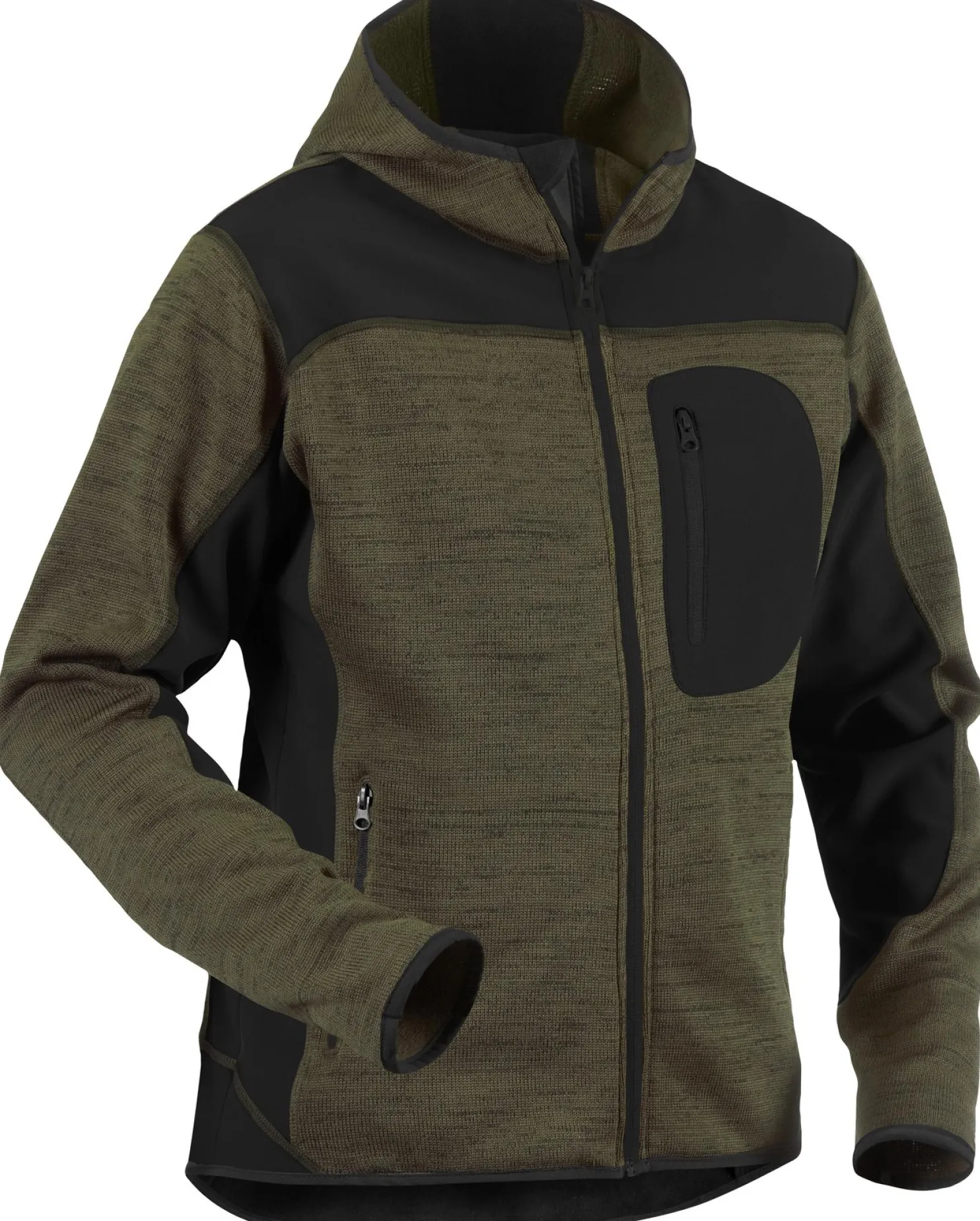 Neulottu softshelltakki Blåkläder 4930 army green/musta