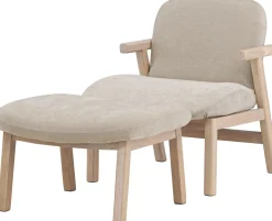 Nojatuoli rahilla Venture Home Rile, vaalea puu/beige