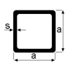 Ohutseinäputki teräs nelikulmainen 35x35x1,50 mm kuumavalssattu pituus 6 m
