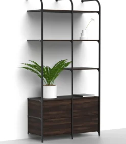 Olohuoneen säilytysjärjestelmä Mirror Line Nivo, laatikoilla ja hyllyillä, leveys 120cm, mittatilaus